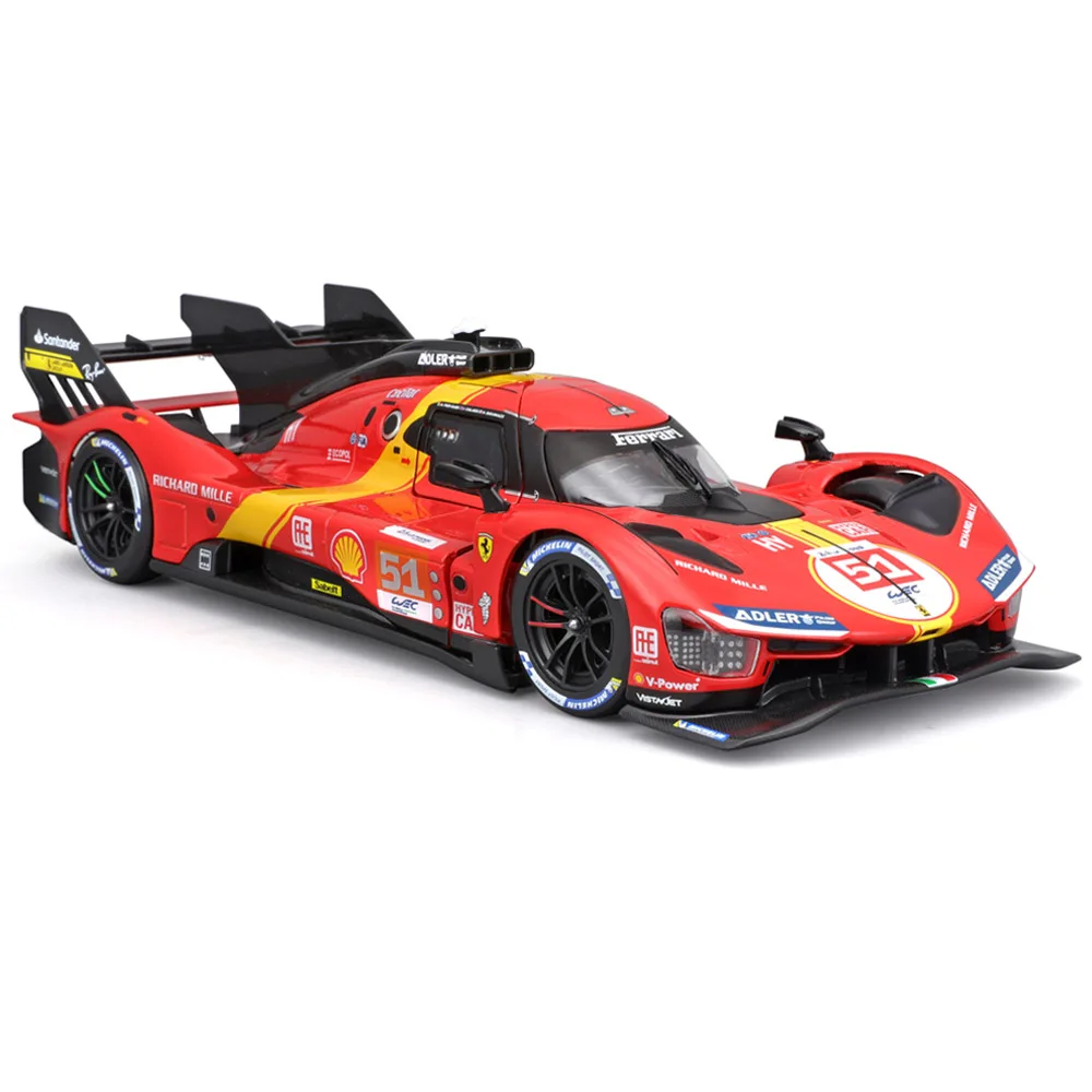Bburago 1:43 le mans ferrari 499p 2022 488 250 512 liga de luxo veículo diecast puxar para trás carros modelo brinquedo coleção presente