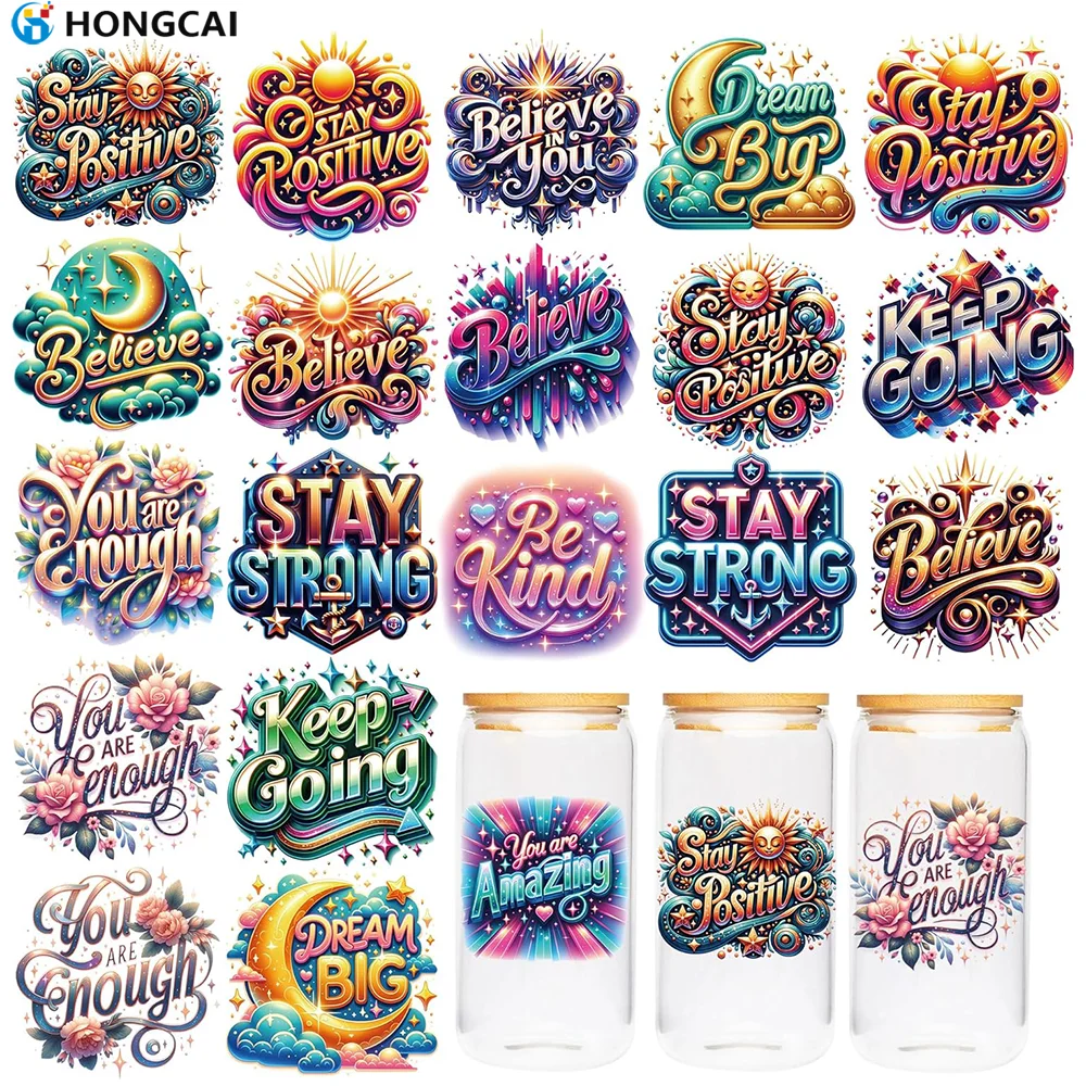 

20 американских ретро-наклеек с вдохновляющими слоганами для УФ-переноса, водонепроницаемые и устойчивые к царапинам, для стеклянных кружек объемом 16 унций, DIY-декор