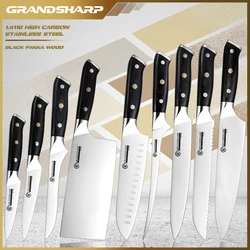 Grandsharp Kitchen Knives Germany 1.4116 High Carbon Stainless Steel Santoku Boning Cleaver Home Cooking Tools Japanese Knife