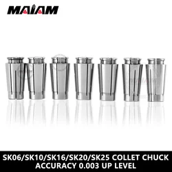 Sk10 Spannzange hohe Präzision 0,003 Spannzange Sk Spannfutter CNC-Drehmaschine Fräser Spannzange Werkzeughalter 3,175 4 6 8 10 Spannfutter 3 ~ 10 mm