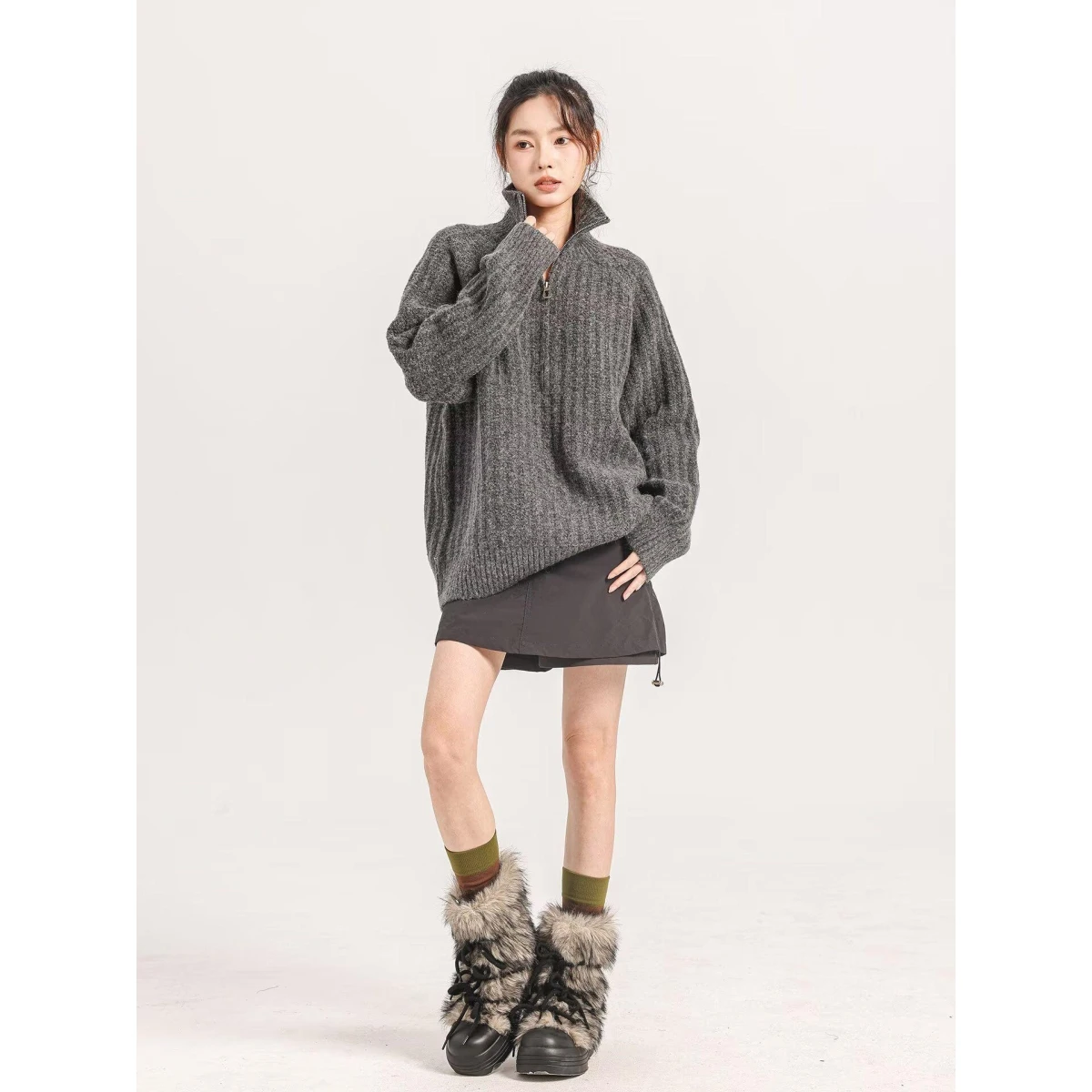 

Осень-зима, вязаный свитер с v-образным вырезом, кардиган, мужская цветная повседневная верхняя одежда, свободная посадка, длинный свек, полиэфирное волокно