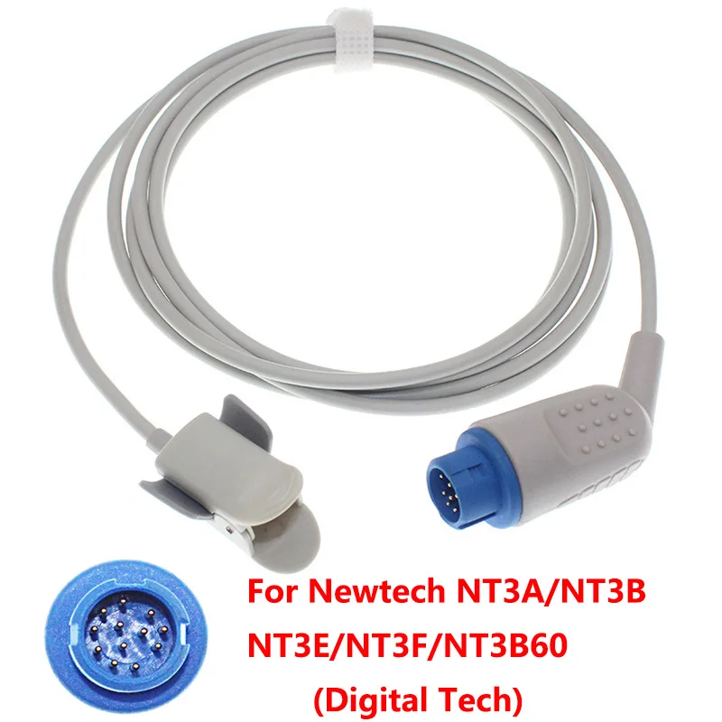 

Reusable Pulse Oximeter Spo2 Sensor of Digital Tech for Newtech NT3A/NT3B/NT3E/NT3F/NT3B60 Monitor Oximetry Probe Cable.