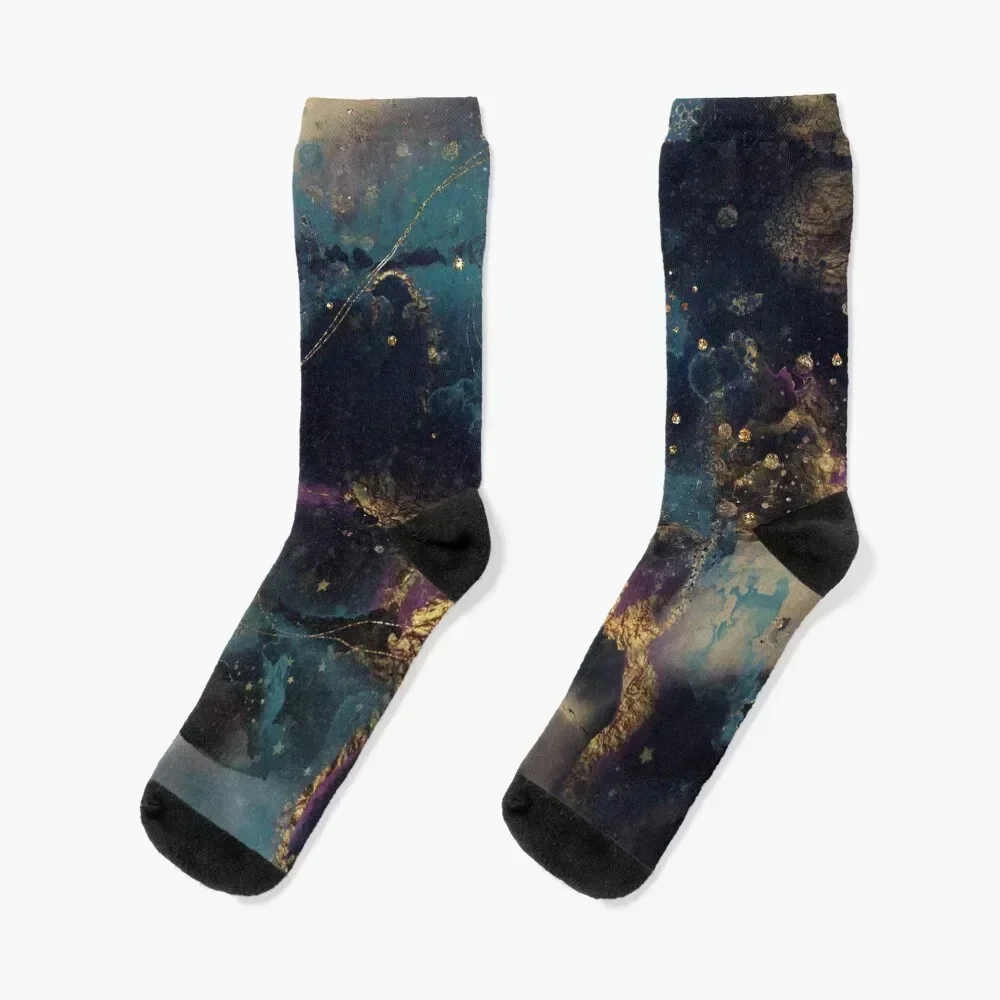 Abstract stardust galaxy Socks Run fashionable sheer golf Ladies Socks Men's