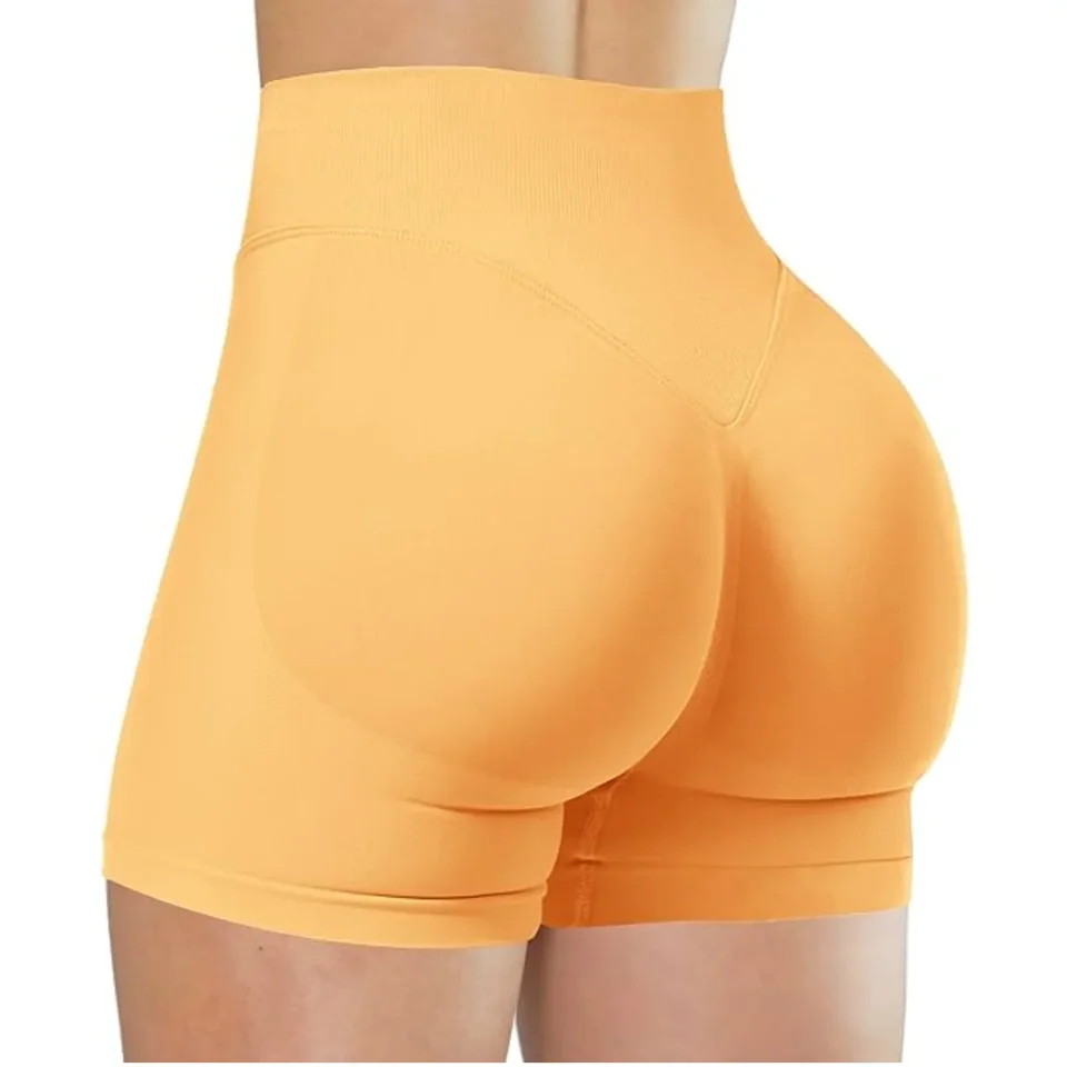 Summer High Waisted Yoga Shorts for Women Fashionable and Sexy Running Fitness Pants Solid Color Yoga Leggings Elastic Tights, image 20