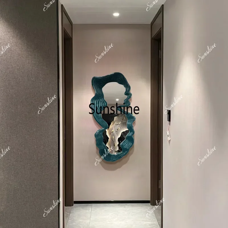 American entrance special-shaped decorative mirror entry full-length mirror light luxury irregular mirrorTJ