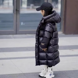 -30 Girls Thickened Down Jacket 2023 Winter New Korean Children's Long Down Jacket Baby's Coat Jacket Outwear 4 6 8 10 13 15Y