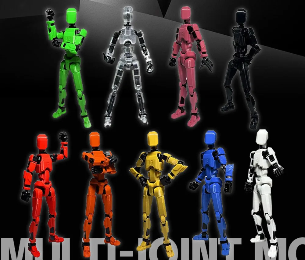 

Articulated Lucky Action Figure 3D Printed Poseable Model Kit with 20 Movable Joints Fun Stress Anxiety Reliever Gift