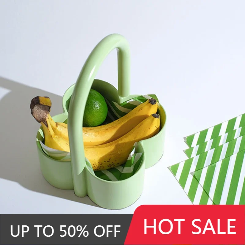 Portable Fruit Basket Modern Minimalist Flower Basket Design Fruit Bowl Creative Pretty Aesthetic Storage Baskets Home Decor