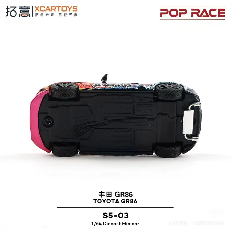 POPRACE1/64 Toyota GR86 Auto da corsa 1086X Zhang Zhanhe JDM Decorazione modello di auto in lega S5-3