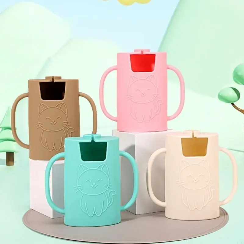 R66D Puree Holder No Squeeze Baby Feeding Cup Holder Case with Handle Practical Milk Box Small Water Cup Sleeve