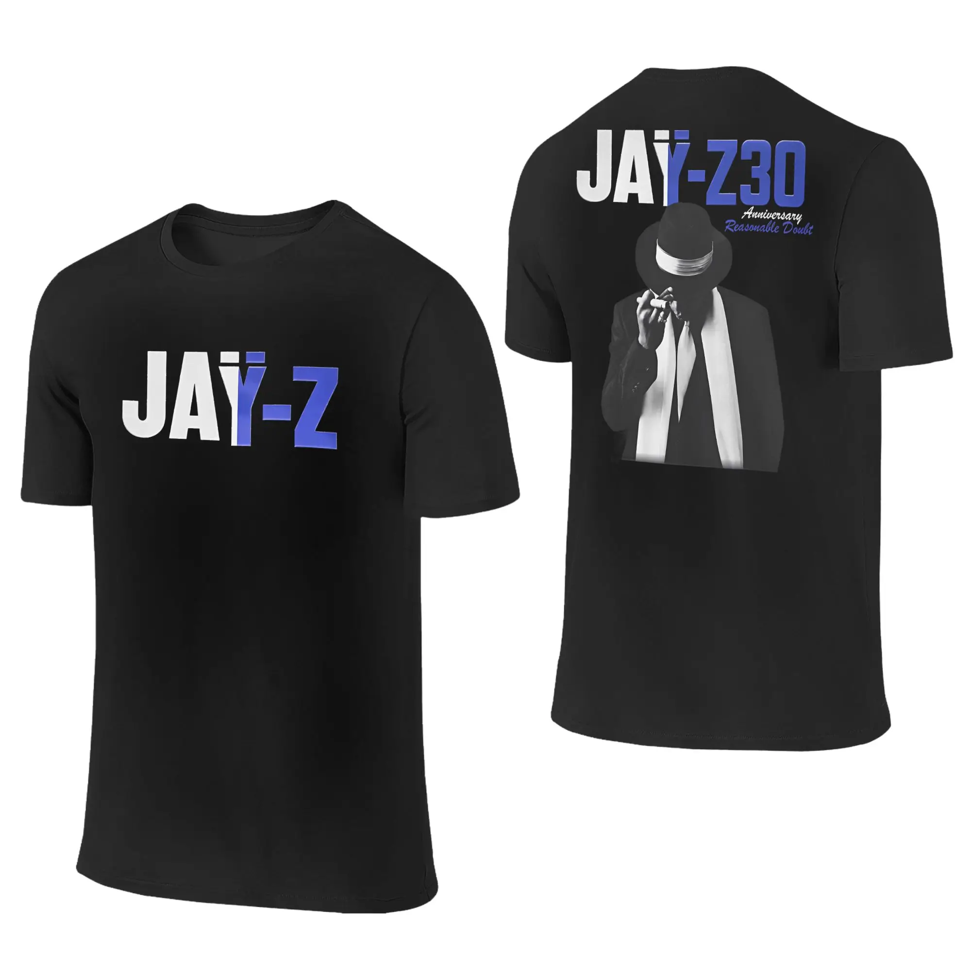 Graphic 2 sides Printing Jay Z 30th Reasonable Doubt 25th Blueprint JAŸ-Z 30 Tour  T Shirt For Unisex  100% Cotton Tee Shirt