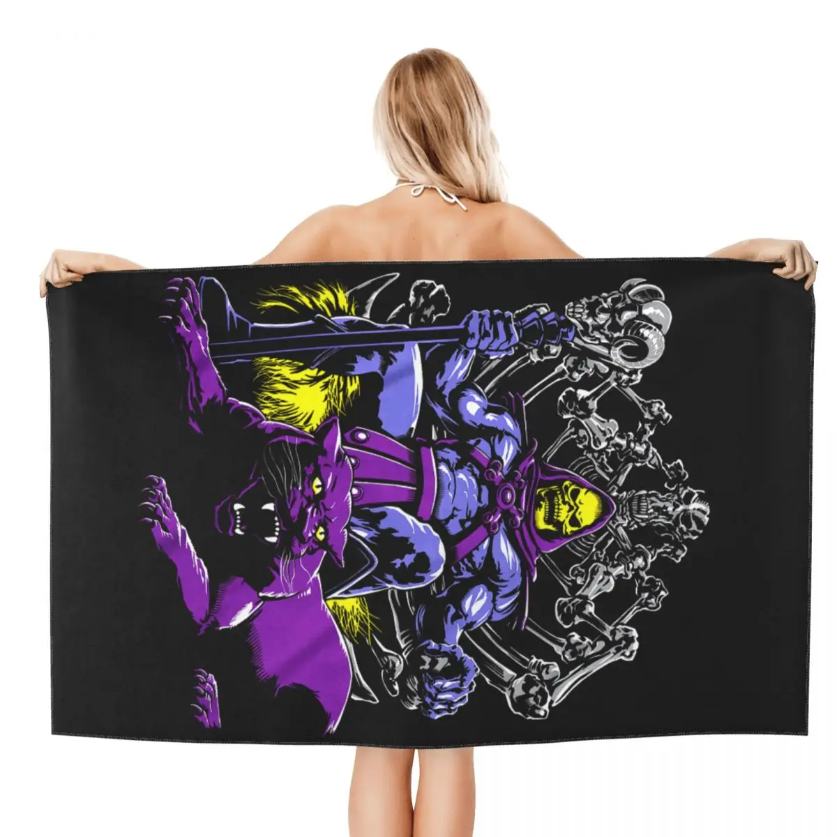 Custom Skeletor Beach Towel He-Man And The Masters Of The Universe Soft Linen Microfiber Pool Towels