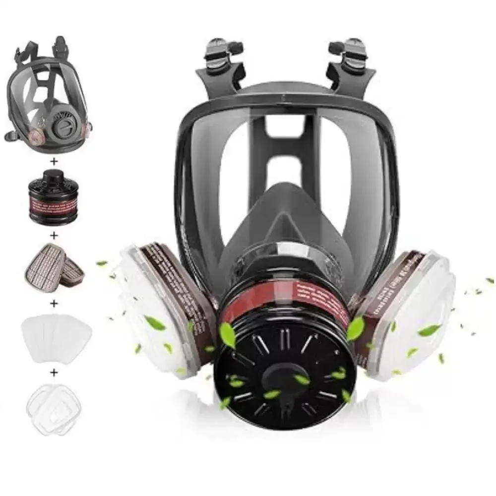 2026 Full-face respirator compatible with filter cartridges; dust-proof face mask for spray painting; drop shipping available
