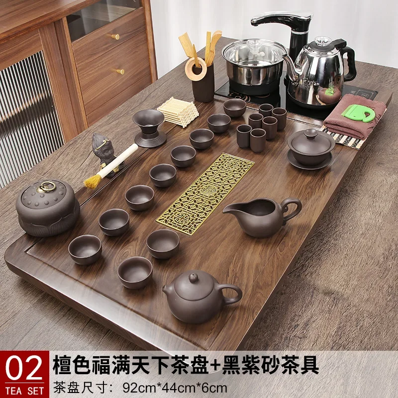 Chinese Traditional Tea Set Kung Fu Wooden Tray Teapot Gaiwan Puer Red Tea Cup Set Coffeeware Teaware Tasse Dining Gift Set