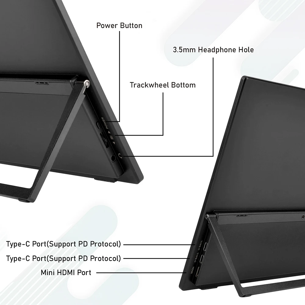 GTMEDIA Mate 156F Portable Monitor 15.6 FHD IPS 1920*1080(1080P) USB Type C Travel Display For Laptop,Phone,Xbox,Switch And PS4