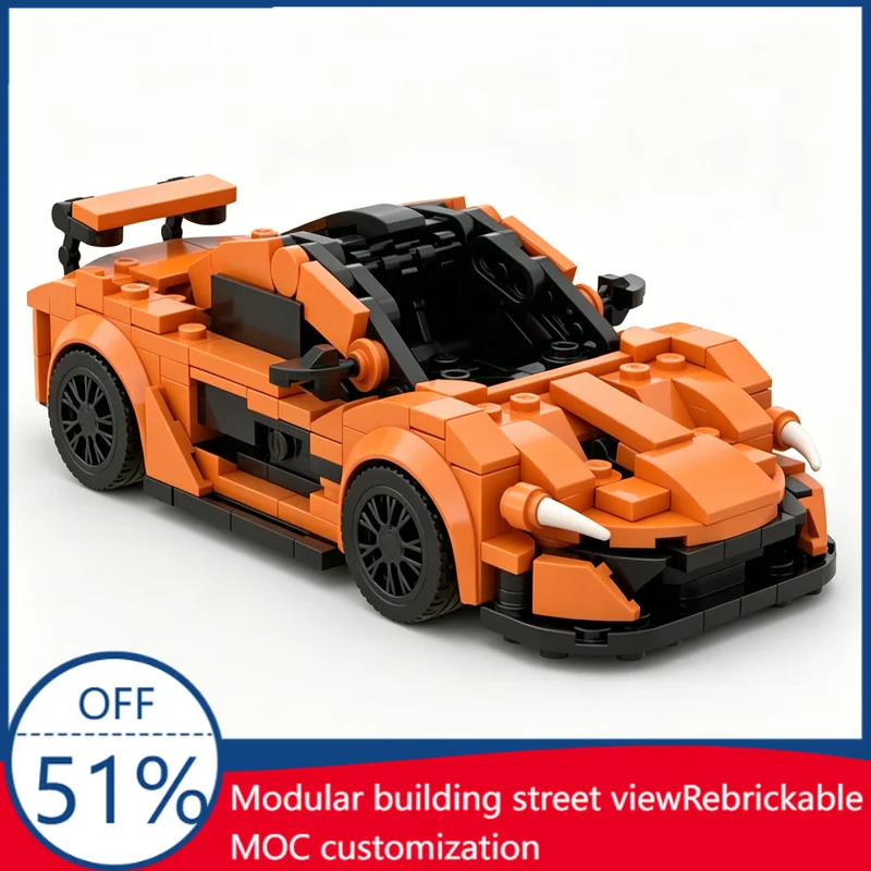 

NEW 322 Pcs Orange Mclaren P1 GT Sports Car Custom Building Blocks Model Educational Assembly Toy For Collectors Birthday Gift