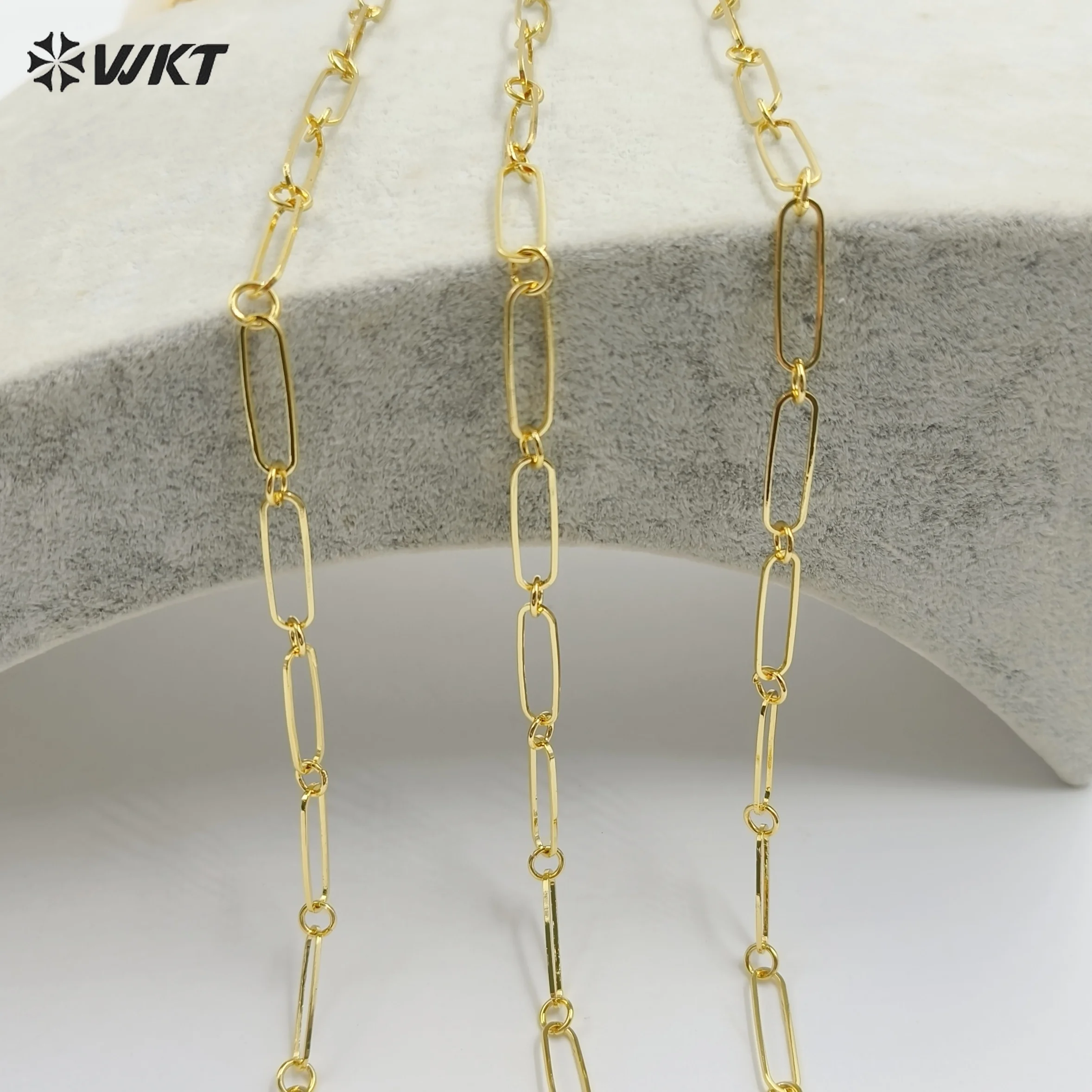 WT-BC230  WKT Whosesale Hot Handmade Chain Design With 18K Yellow Gold Plated For Women Making Jewelry