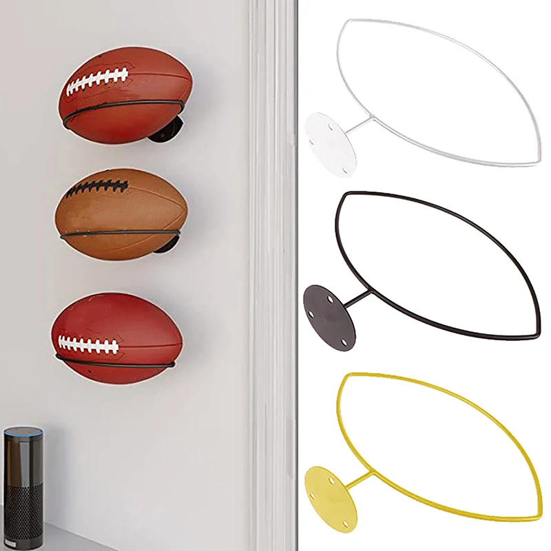 

Rugby Ball Rack Steel Football Basketball Wall Storage Display Sports Ball Holder Space Saving Living Room Bedroom Wall Rack