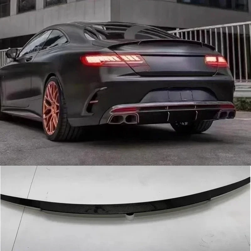 

For BENZ C217 W217 W223 S Class Coupe Real Carbon Fiber S63 Body Kit Rear Trunk Spoiler Exterior Decoration Accessories