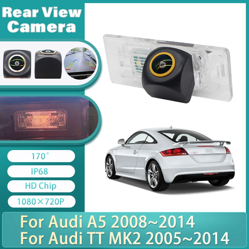 Камера заднего вида с ночным видением 1080P HD для Audi A5 2008~2014, TT MK2 2005~2014, CCD-камера для номерного знака, 170° °   Объектив типа «рыбий глаз»
