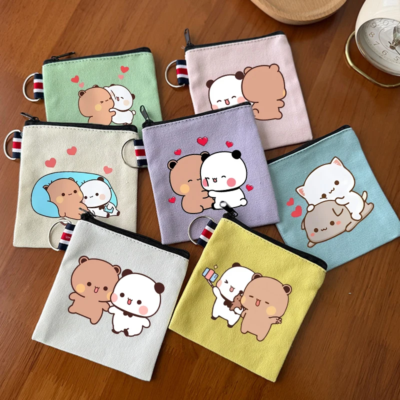 

Кошелек Bubu Dudu Zero Wallet Yier Bear Panda, многофункциональная холщовая сумка для хранения монет, милый мультяшный мини-чехол, подарки для пары