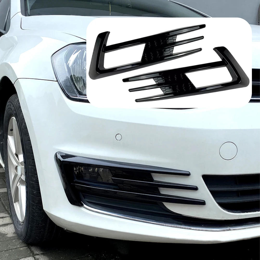 2pcs Front Bumper Lip Spoiler Car Bumper Fog Lamp Grille Cover Trim for Volkswagen VW Golf 7 MK7 2013 2014 2015 2016