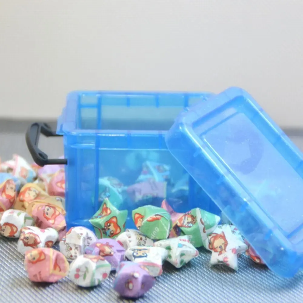 Multi-functional Mini Buckle Storage Box Candy Color Minimalism Desktop Organizer Box Plastic Transparent Mini Storage Container