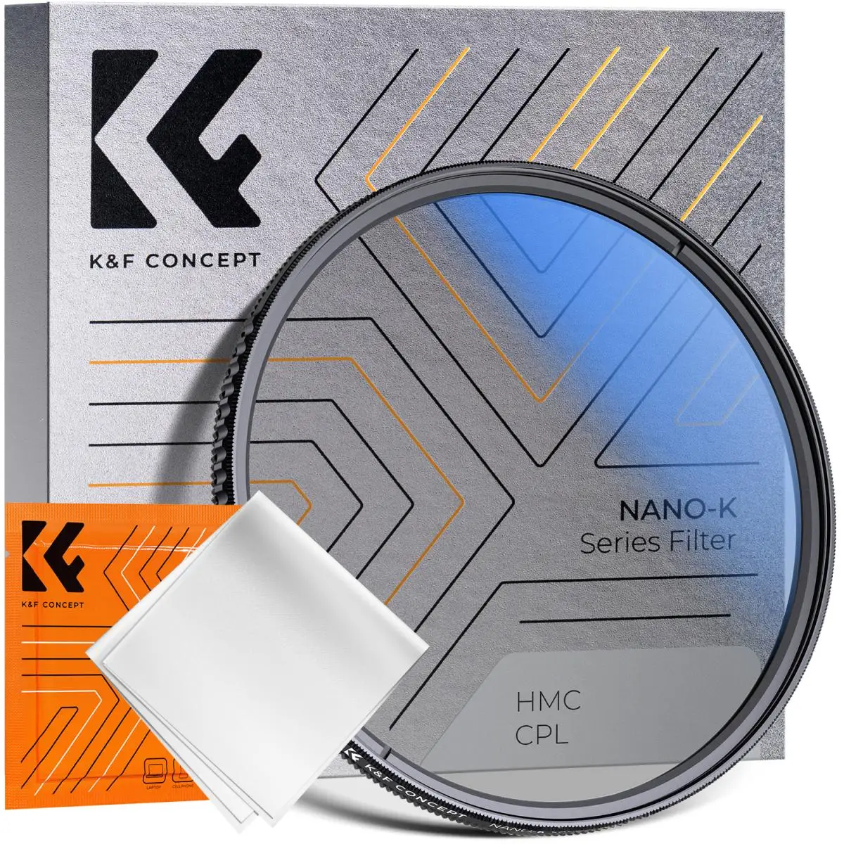 K & F Concept CharacterK Series 82mm Filtre CPL Cadre ezoidal à assembler ultra-mince, Film revêtu bleu avec un morceau de calandre pour livres sous