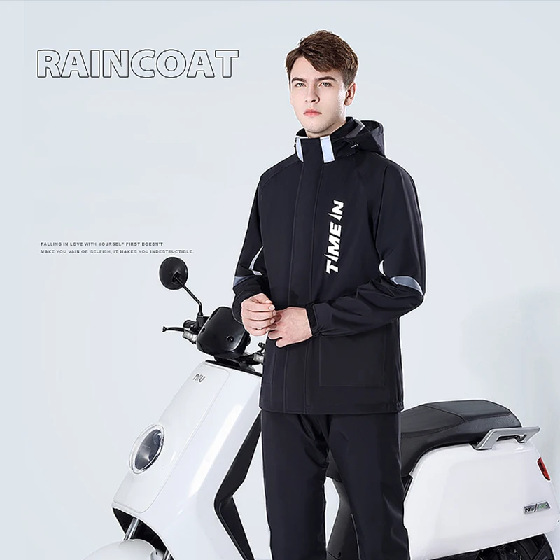 Riding Waterproof Raincoat Jacket Men Outdoor Fashion Hiking Suit Raincoat Black Unisex Cycling Gabardinas Home Garden AB50YY