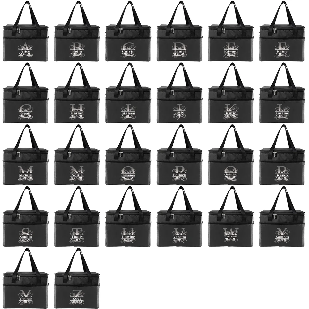 パーソナライズされたカスタムネームアルミホイル厚手ポータブル保温バッグ再利用可能なピクニックトートジッパー付き保温ランチバッグ