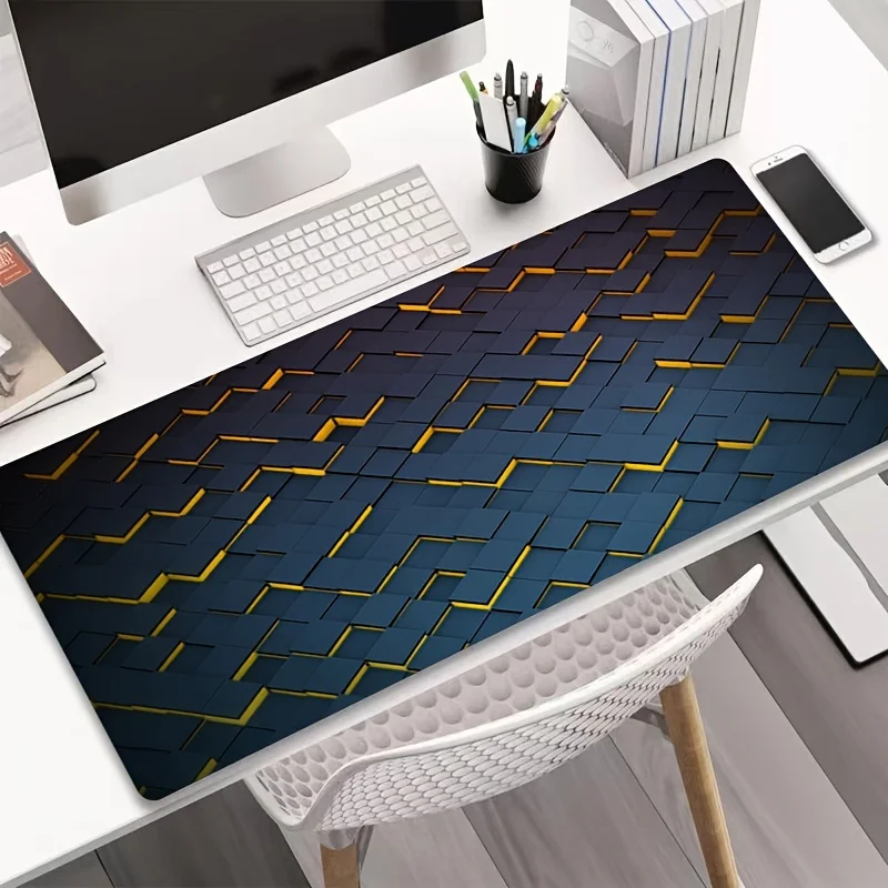 Abstract Geometric Lattice Extended Gaming Mouse Pad Durable Non-slip Rubber Desk Mat