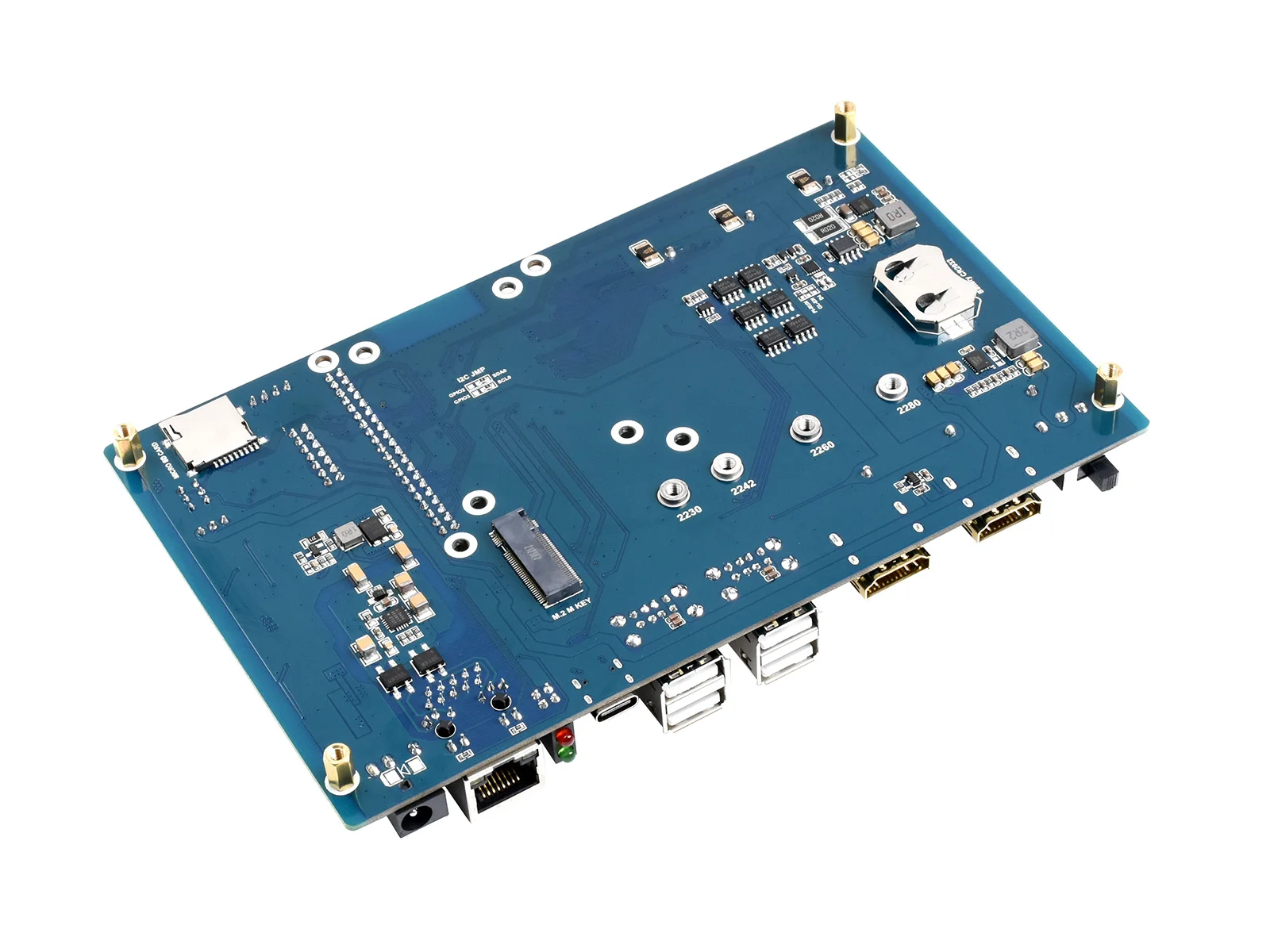 Waveshare PoE UPS Base Board Designed For Raspberry Pi Compute Module 4 Gigabit Ethernet Dual HDMI Quad USB2.0