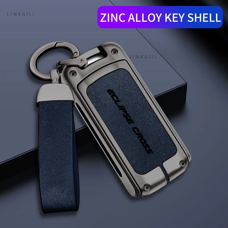 Zinc Alloy Car Key Cover Case Holder Shell Protector for Mitsubishi Eclipse Cross Key Chain Buckle Car-Styling Accessories