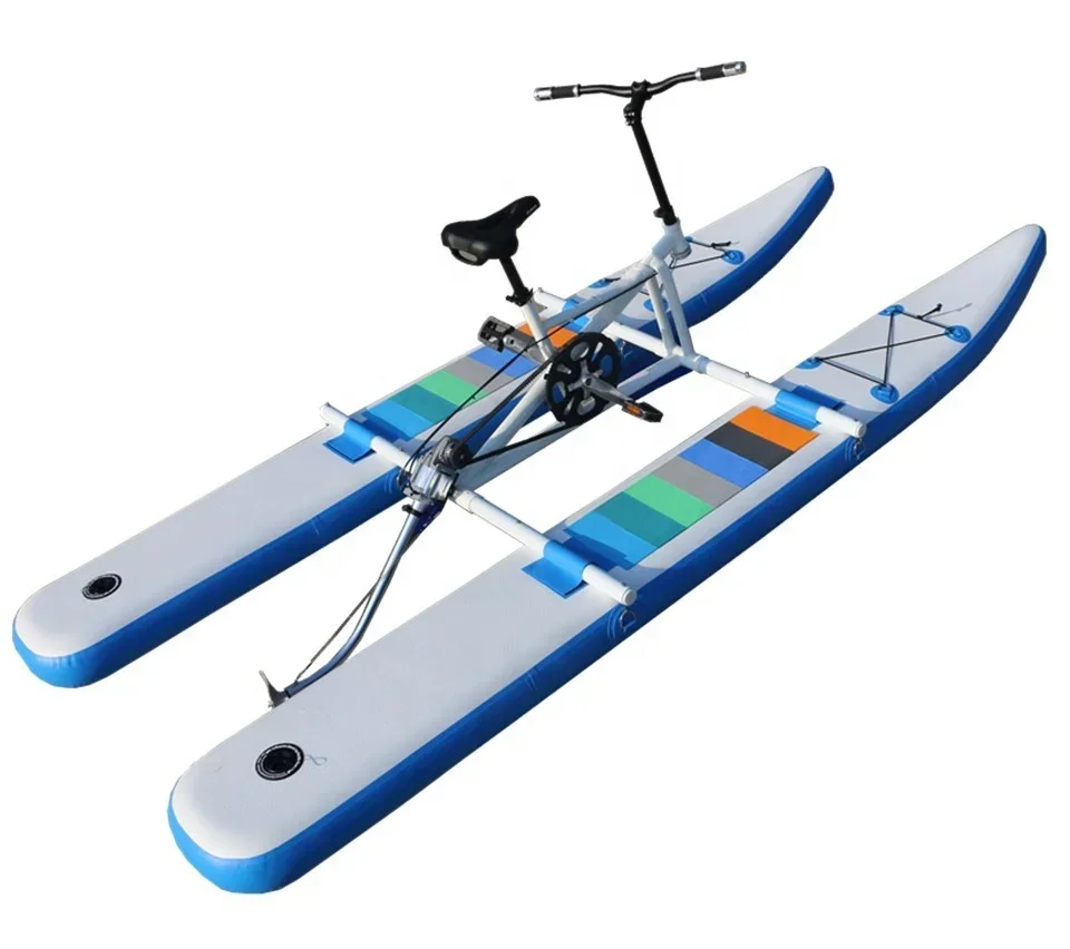 Adult Pedal  PVC Inflatable High quality single  sea cycle  water bike pedal boats for sale cheap pontoon boats