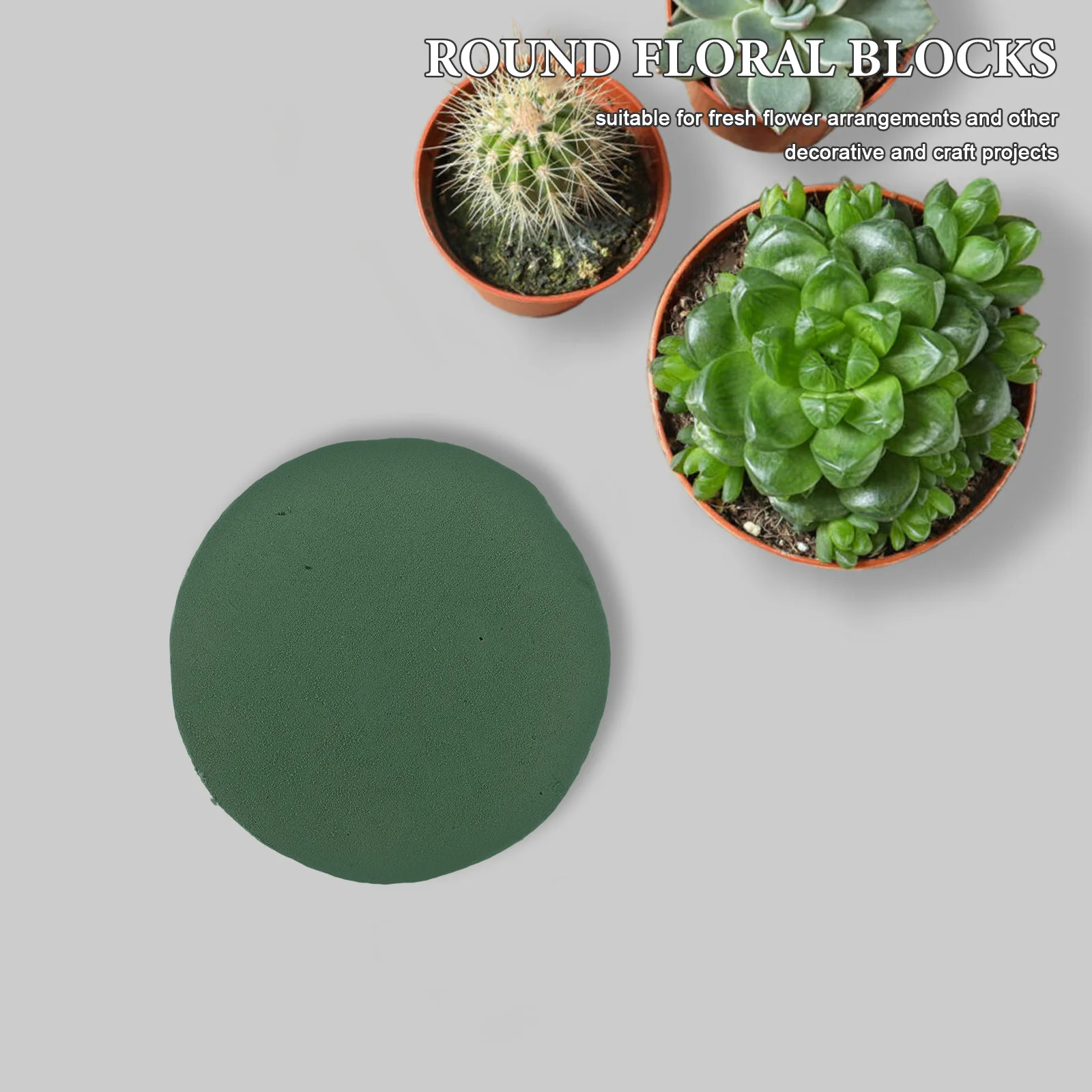 

6Pcs Floral Foam Blocks Green Round 4.5 Inch Wet Dry Flower Arrangement Base for Wedding Party Florist Craft Supply