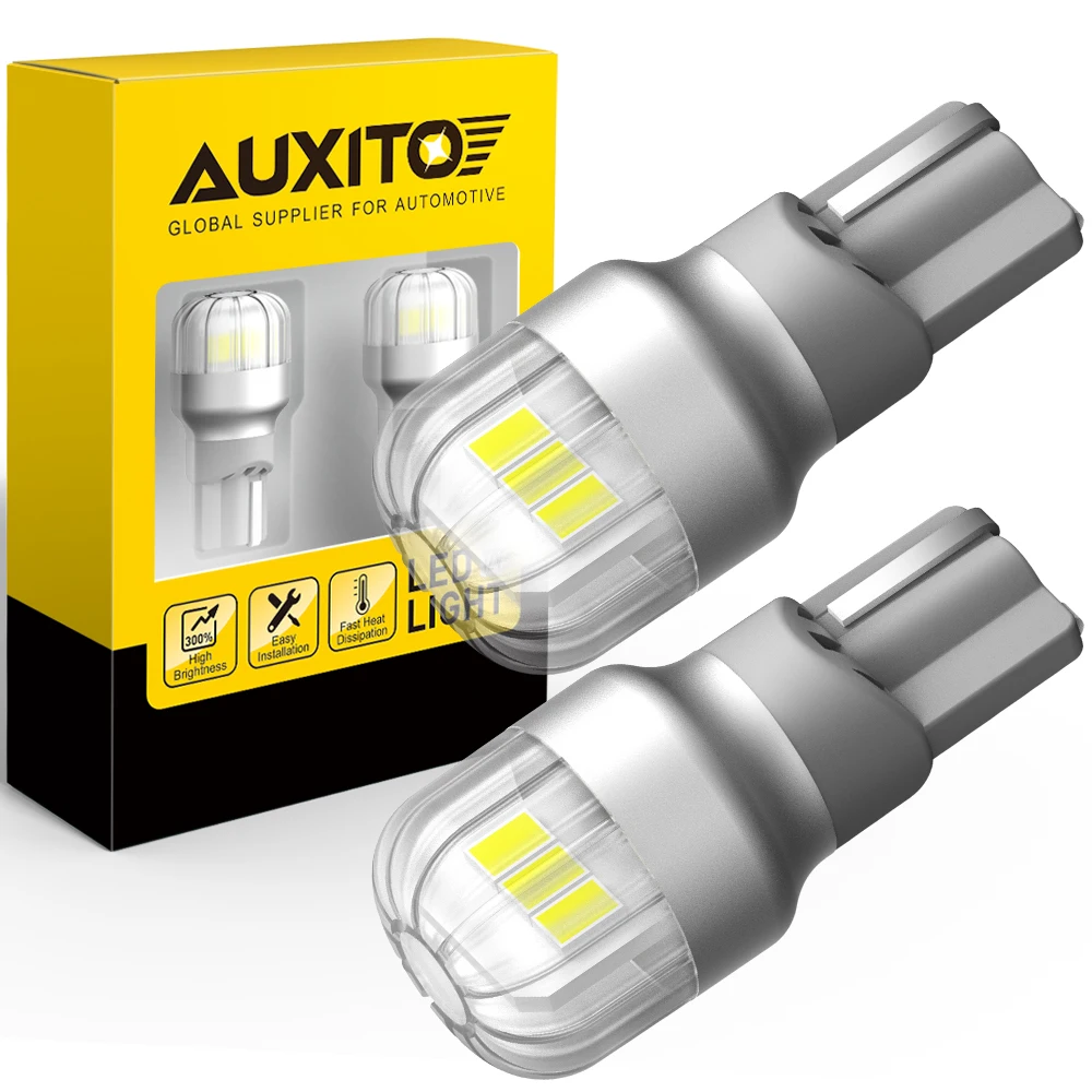 AUXITO 2Pcs Canbus T15 Led High Power T16 Reversa Light for Car Bulb Backup Lights T10 W5W Car Interior Light Side Marker Lamp