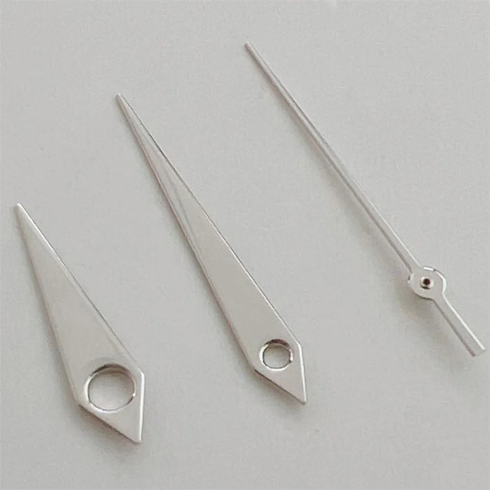 3pcs Silver Polished Non-Luminous Watch Hands 8x12x12.5mm Dauphine Needle for Japan NH35/ NH36/ 4R/ 7S Movement