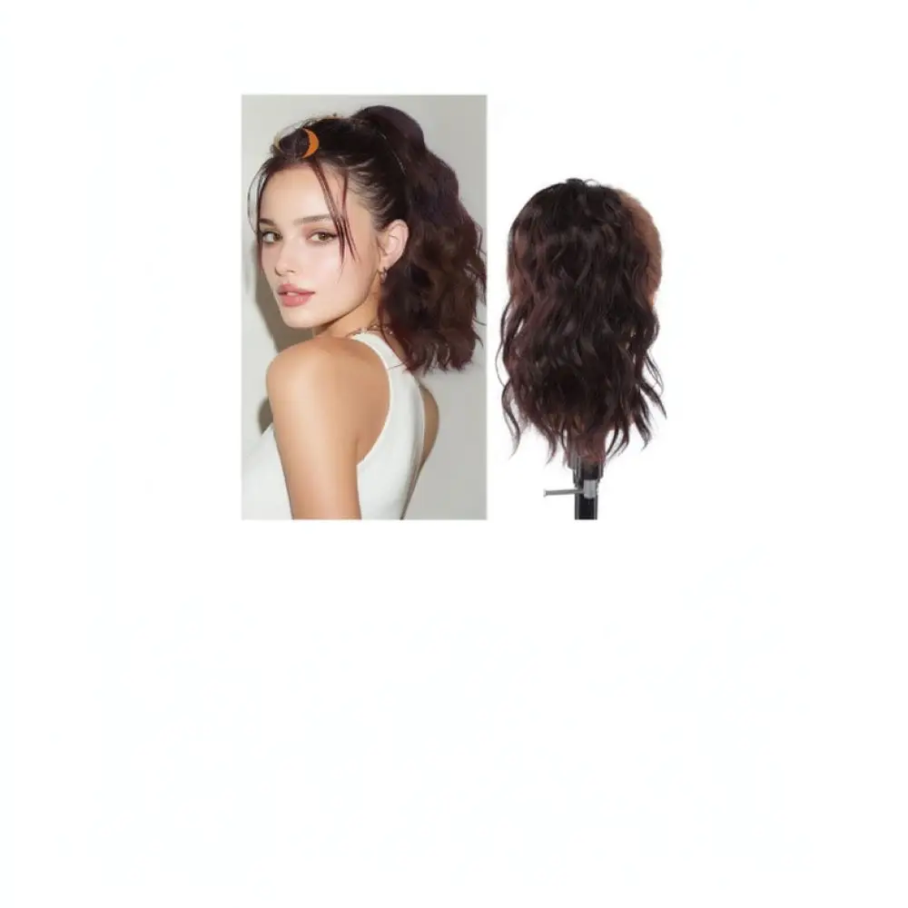Elastic Band Ponytail Hair Extension Curly Wavy Synthetic Hairpiece Lightweight Comfortable Natural Style Daily Updo Tool