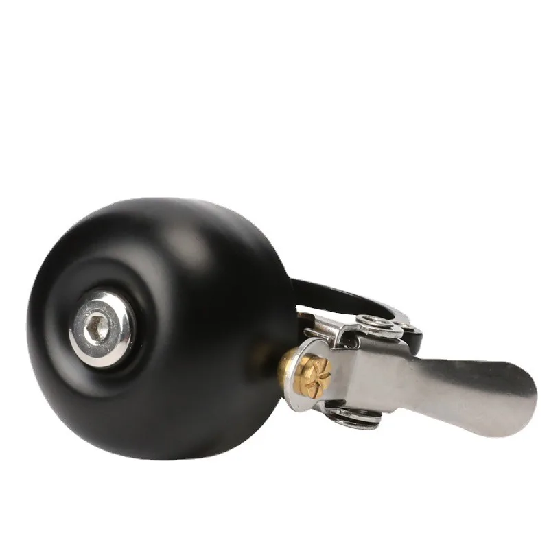 جرس دراجة صغير نحاسي أسود نقي خفيف الوزن ، معدات ركوب محمولة ، أجراس دراجات جبلية ، صوت هش