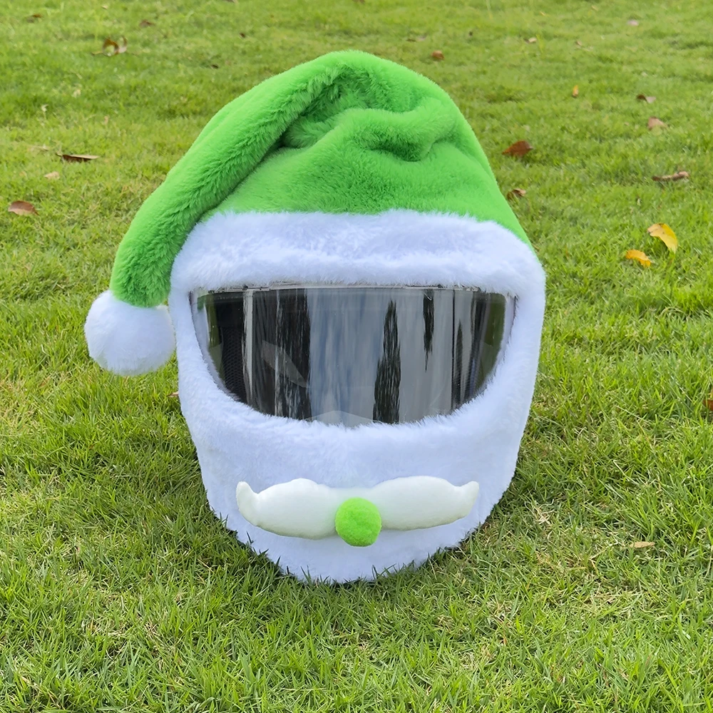 4 ألوان سنة جديدة سعيدة عيد الميلاد شخصية الدافئة دراجة نارية خوذة سانتا قبعة أفخم هود خوذة غطاء لفصل الشتاء #2