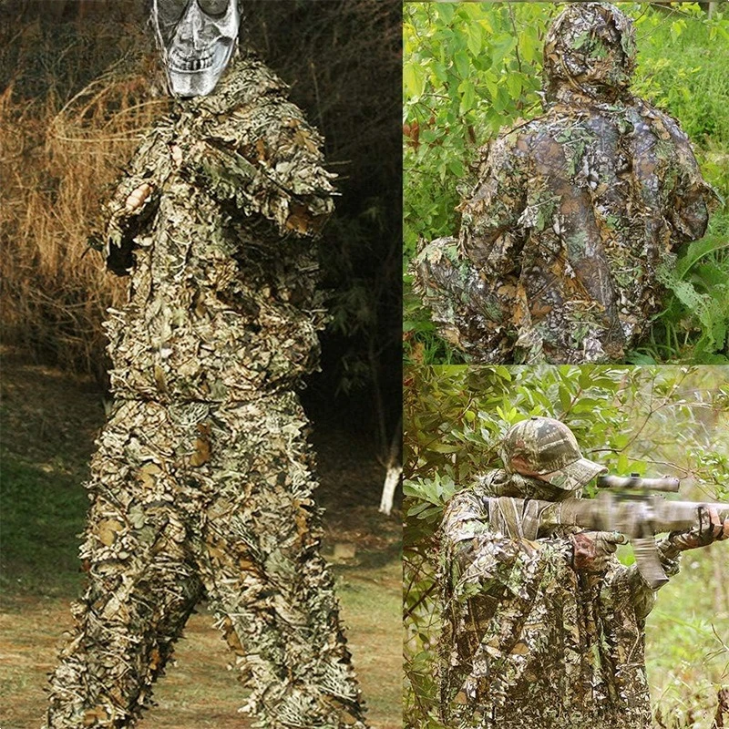 

Тактический костюм, комплект из двух предметов с кленовым листом в джунглях, камуфляж с кленовым листом большого дерева, 3D бионический трехмерный камуфляж для охоты
