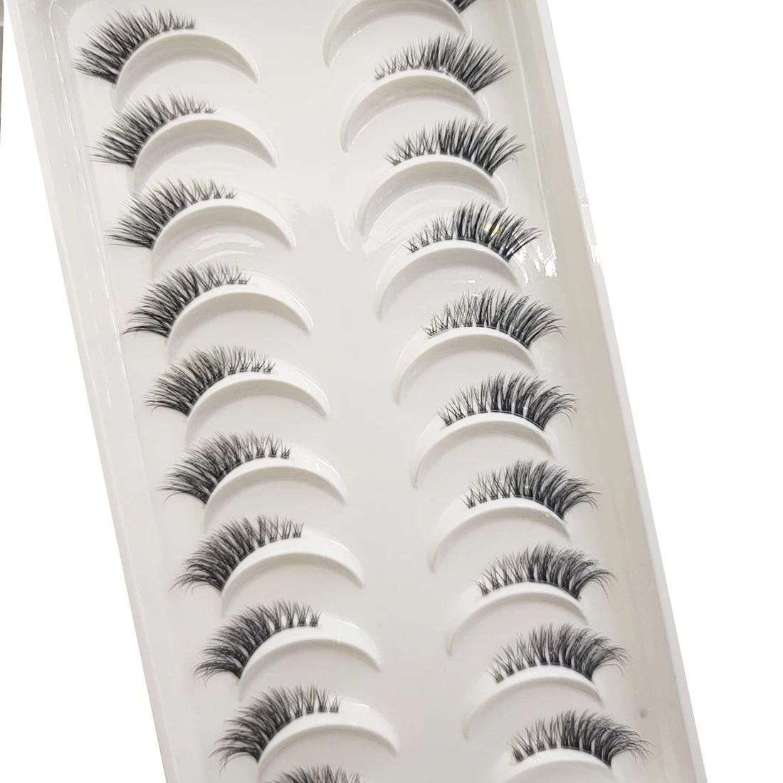 10 Pairs Natural 3d Mink Lashes Soft False Eyelashes Cross Messy Dense Eye Lashes Extension Makeup Faux Cils Cat Mini