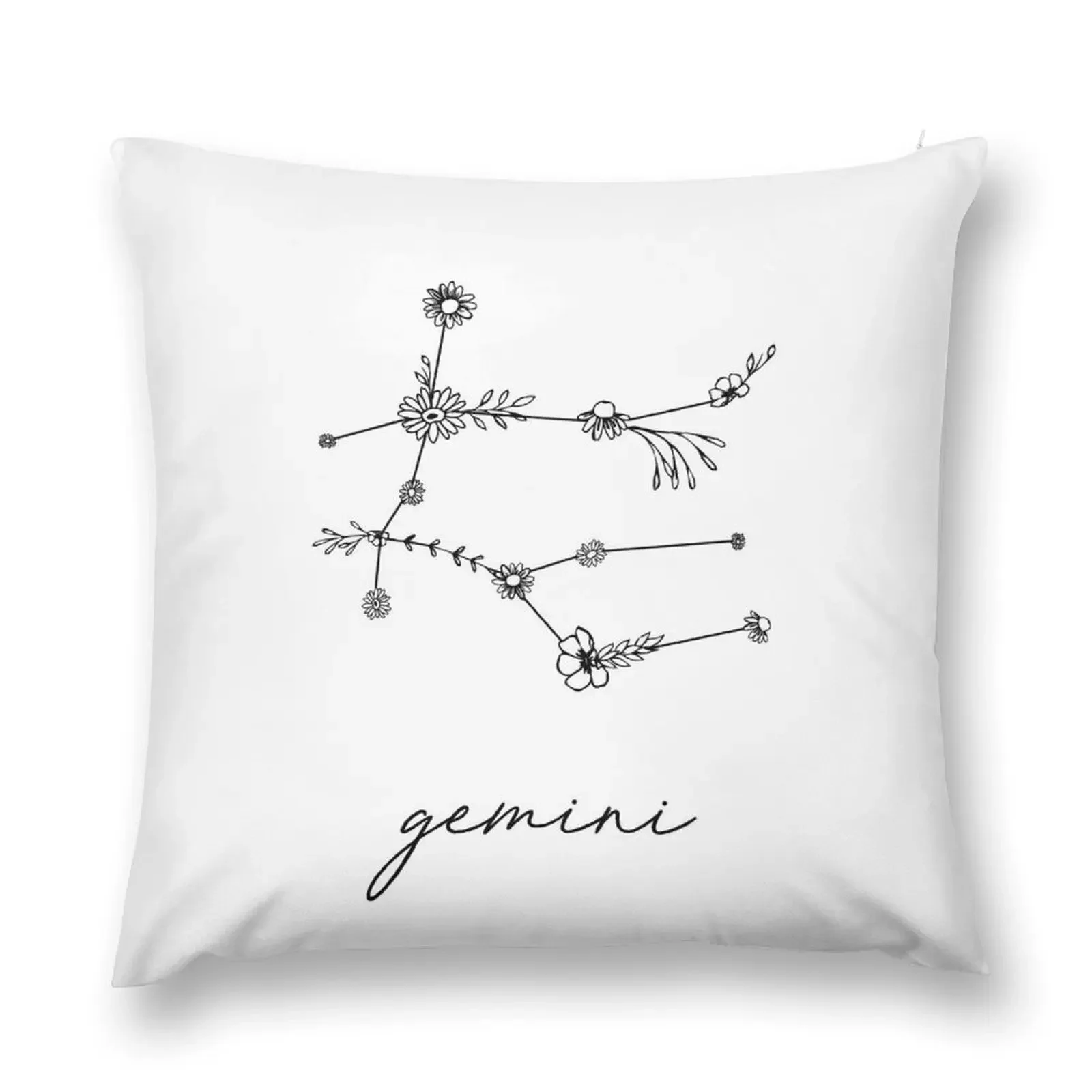 Gemini Zodiac Wildflower Constellation Throw Pillow Anime Bed pillowcases pillow