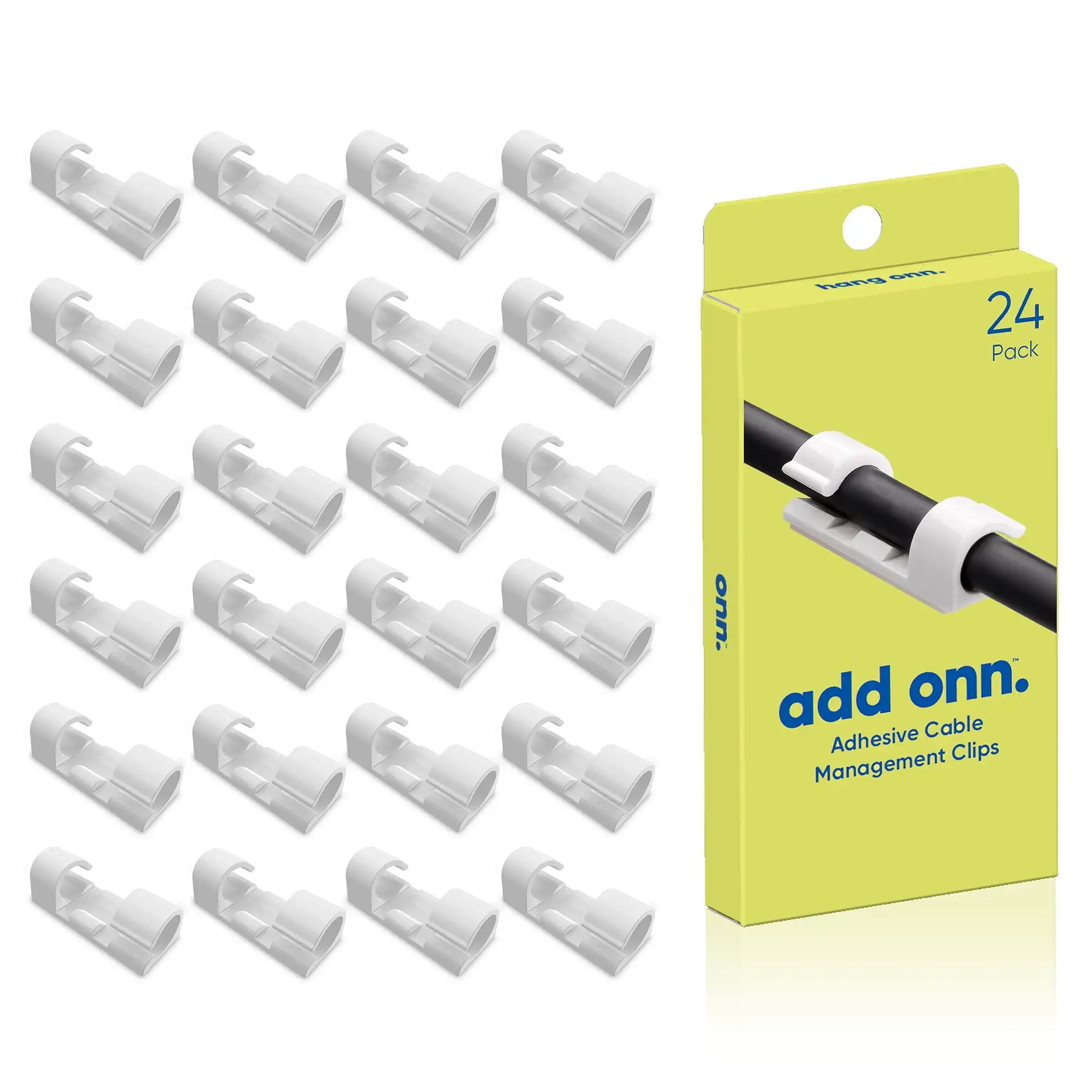24 Count Peel & Stick 3M Adhesive Managment Cable Clips, Cord Organizer