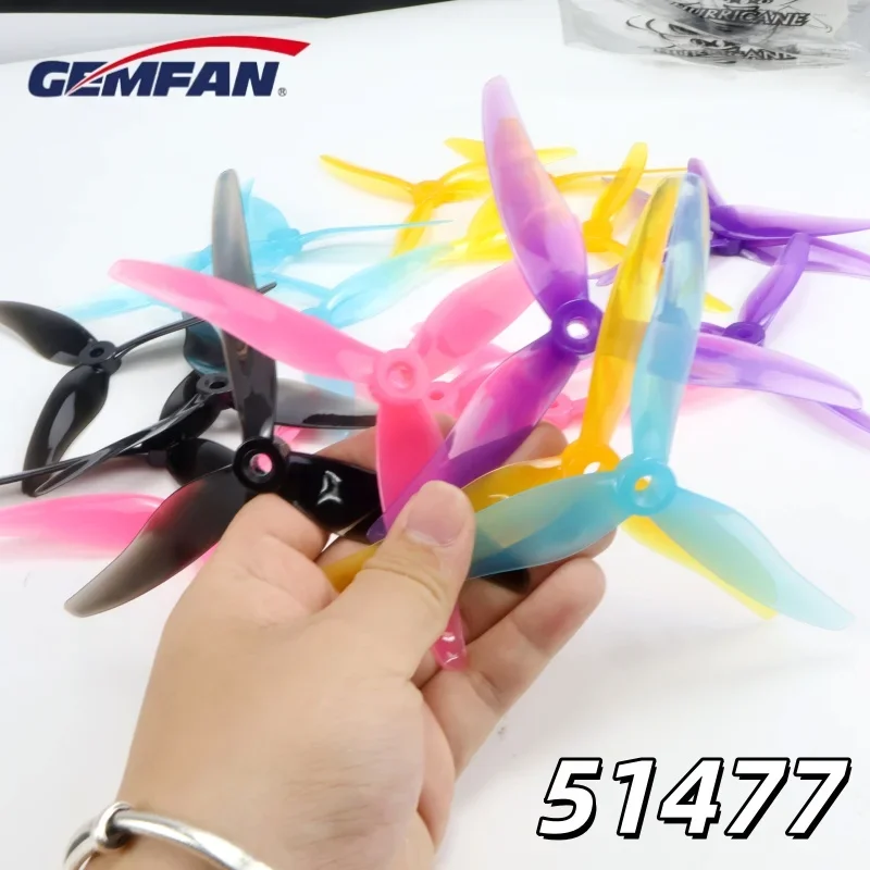 GEMFAN Hurricane pink 2 pairs 51477 5.1inch 3-Blade Freestyle Propeller for RC FPV Racing 5inch 4S 6S Drones