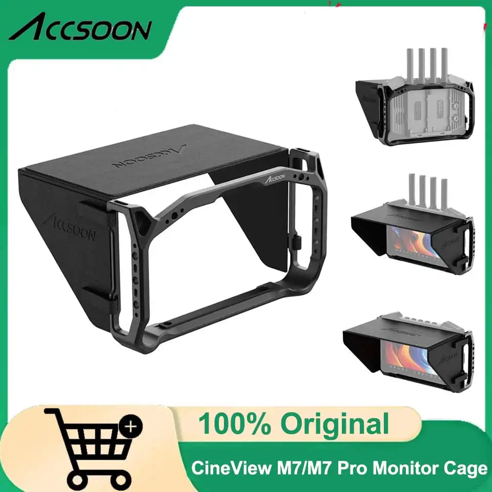 Accsoon 7 inch Camera Monitor Cage and Sunshade Kit for CineView M7/M7 Pro Wireless Video Field Monitor Transmission System