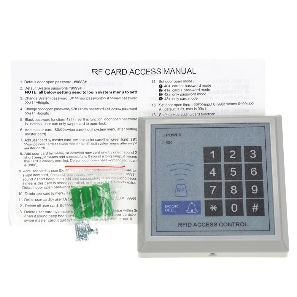 Smart Keypad and Card Reader for For Rfid Entrance Guard Systems Supporting Card Only Password Only or Dual Mode Control