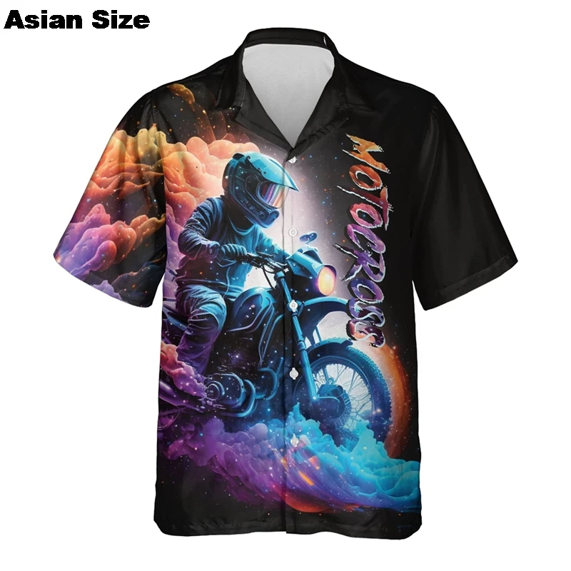 2025 Motorcycle Club Beach Shirt Custom Hawaii Motocross Team Shirts For Men Funny Riding Short Sleeve Moto Racing Man Blouses