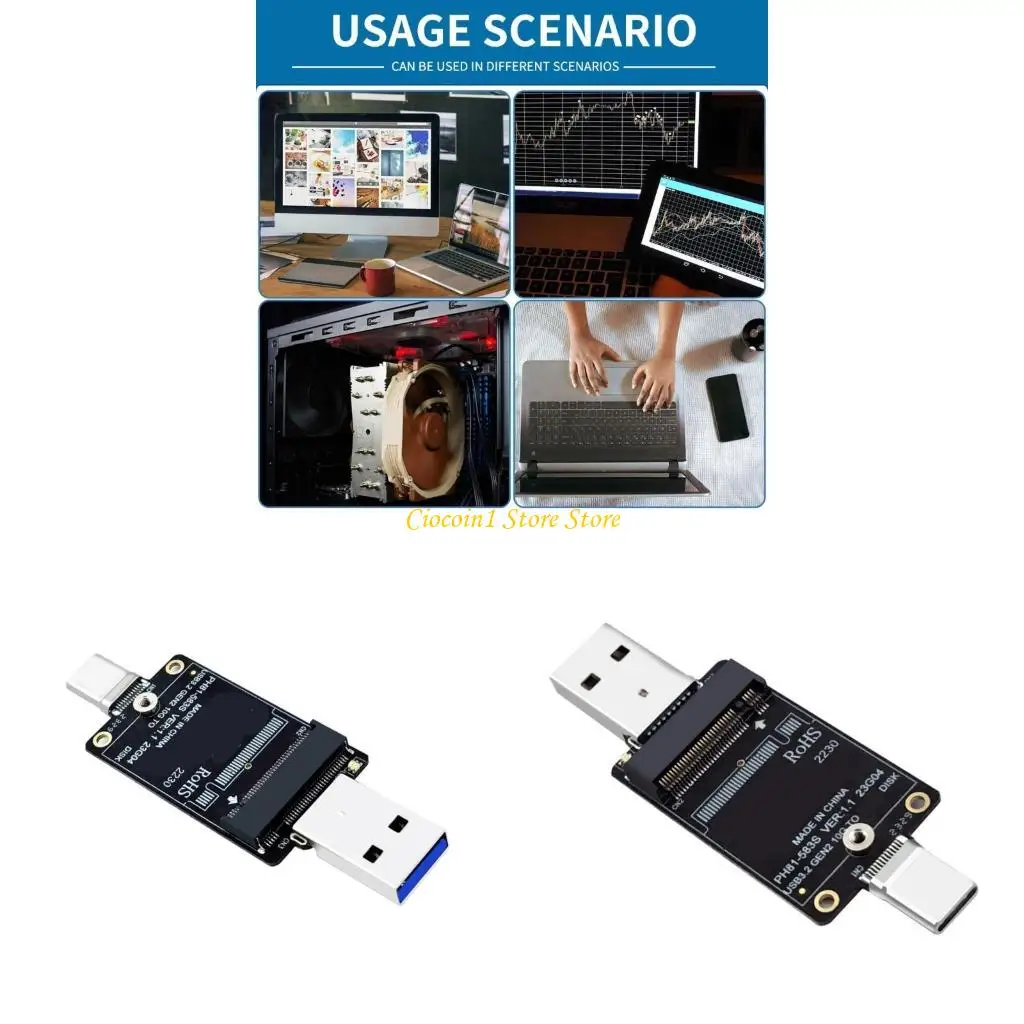 

A3PC M.2 NVME SSD Adapter M.2 to USB A Type C Hard Drive Disk Converter Support M.2