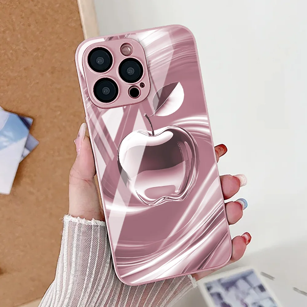 Handyhülle aus gehärtetem Glas für iPhone 16 Pro, iPhone 15 13 11 12 14 17 Pro Max Air 16e 7 8 Plus XR SE, weiche, stoßfeste Abdeckung